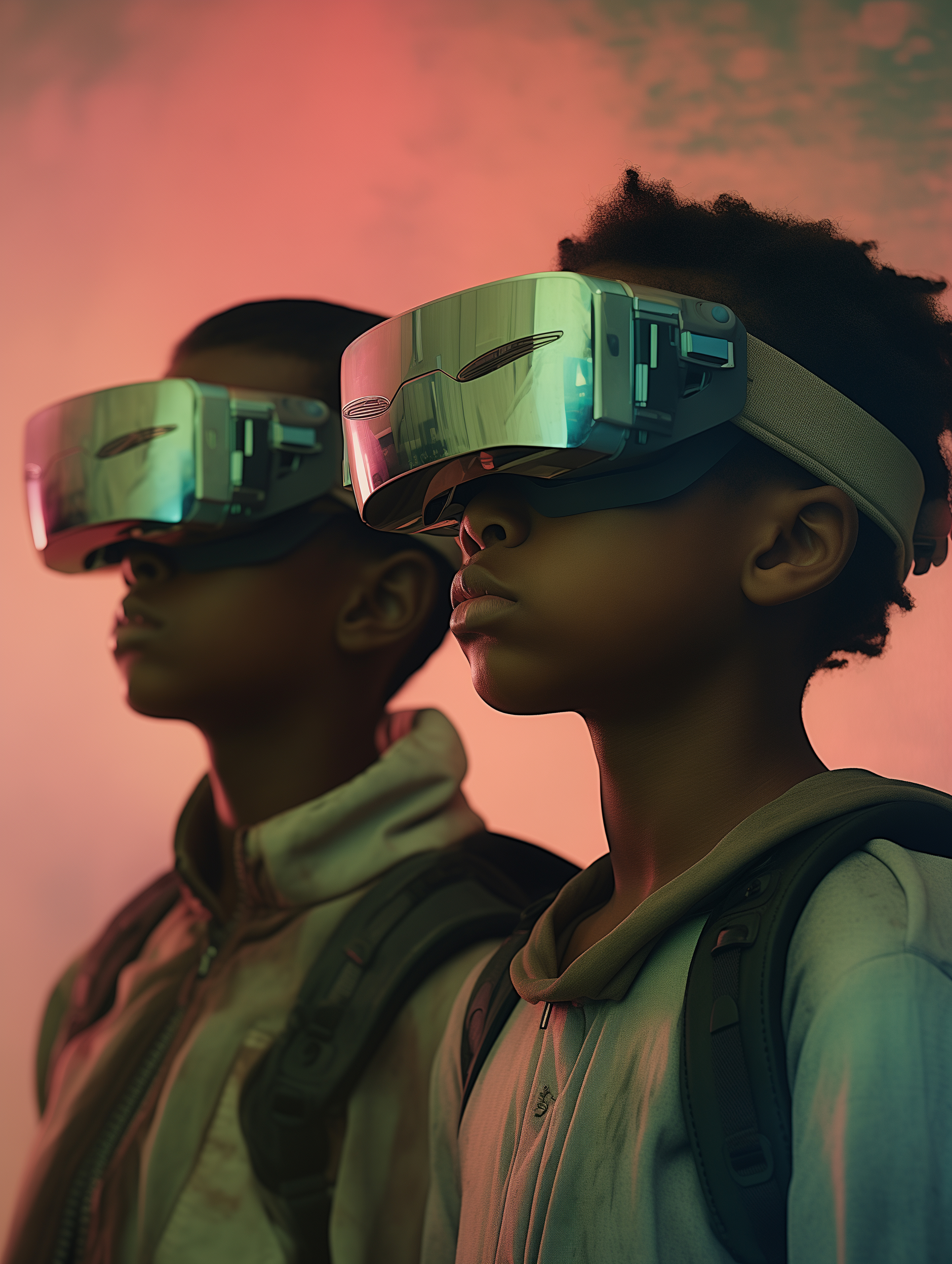 Boys with VR headsets